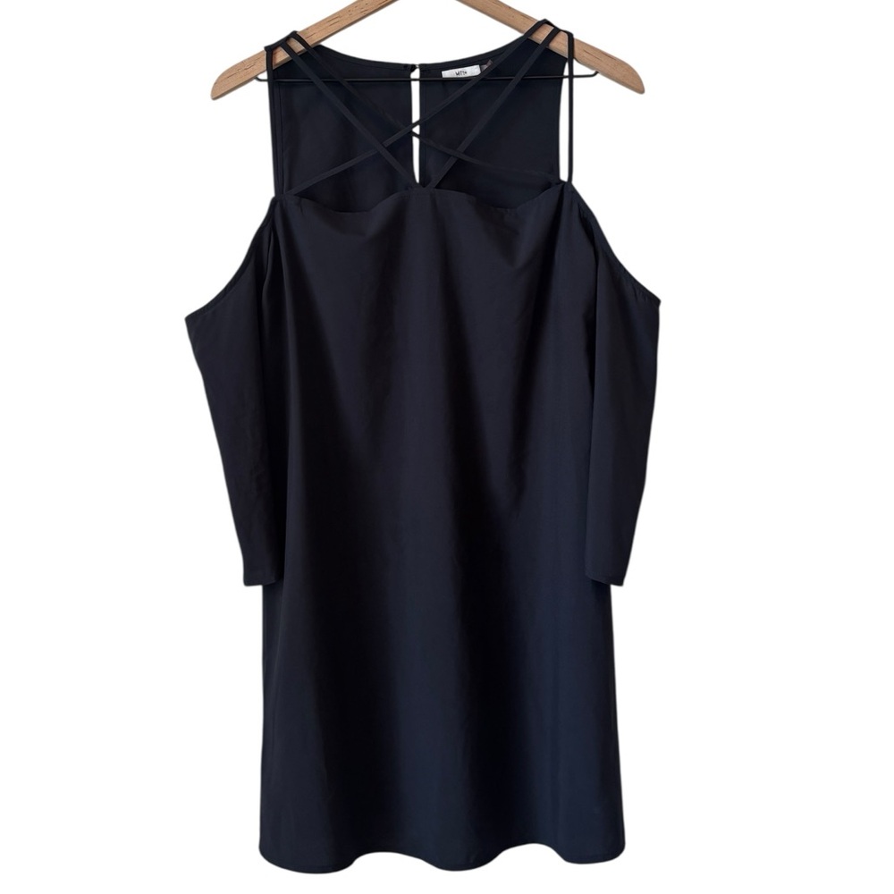 Mittoshop Cold Shoulder Strappy Cutout Dress Sz M Black Party Going Out Dress